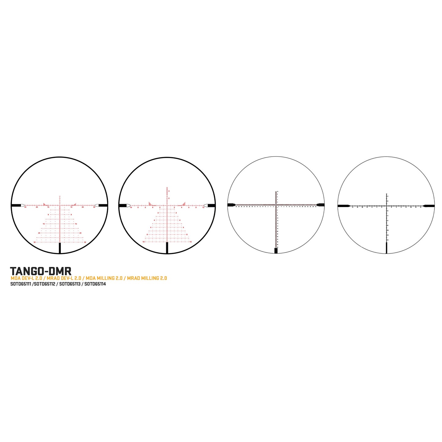 Sig Sauer, TANGO DMR, Rifle Scope, 5-30X56mm, First Focal Plane, MOA Milling 2.0 Illuminated Reticle, Side Focus, 34mm, 0.25 MOA Adjustable, Black