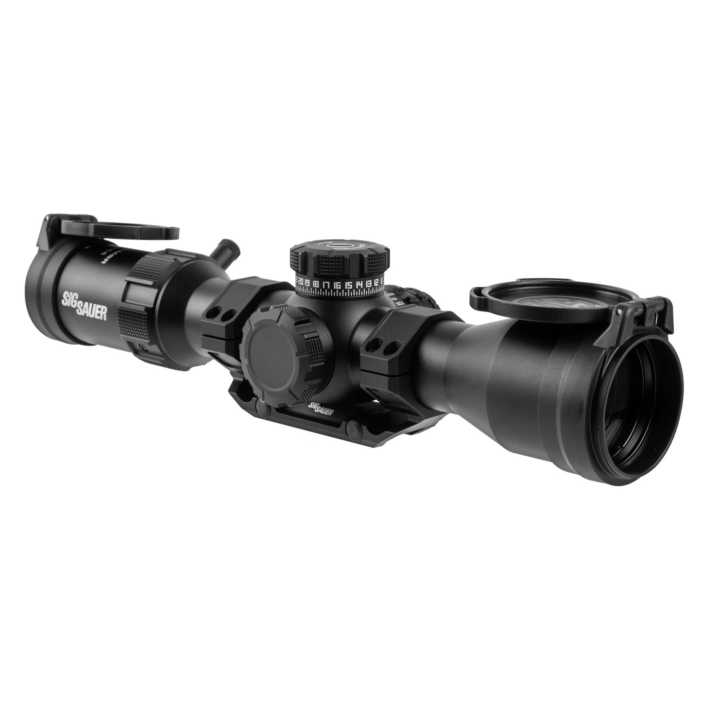 Sig Sauer, Tango MSR, Rifle Scope, 2-12X40mm, First Focal Plane, MOA Illuminated Milling 2.0 Reticle, 40mm Objective, 34mm Main Tube, Matte Finish, Black, 0.25 MOA Adjustment, Included Mount and Flip Lens Covers