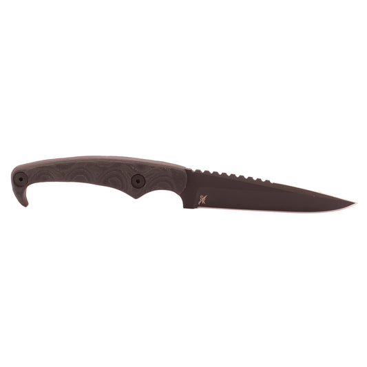 STROUP, MK2, Fixed Blade Knife, 4" Clip Point Blade, 1095 High Carbon Steel, 8" Overall Length, Cerakote Finish, Black, G10 Handle, Includes Sheath