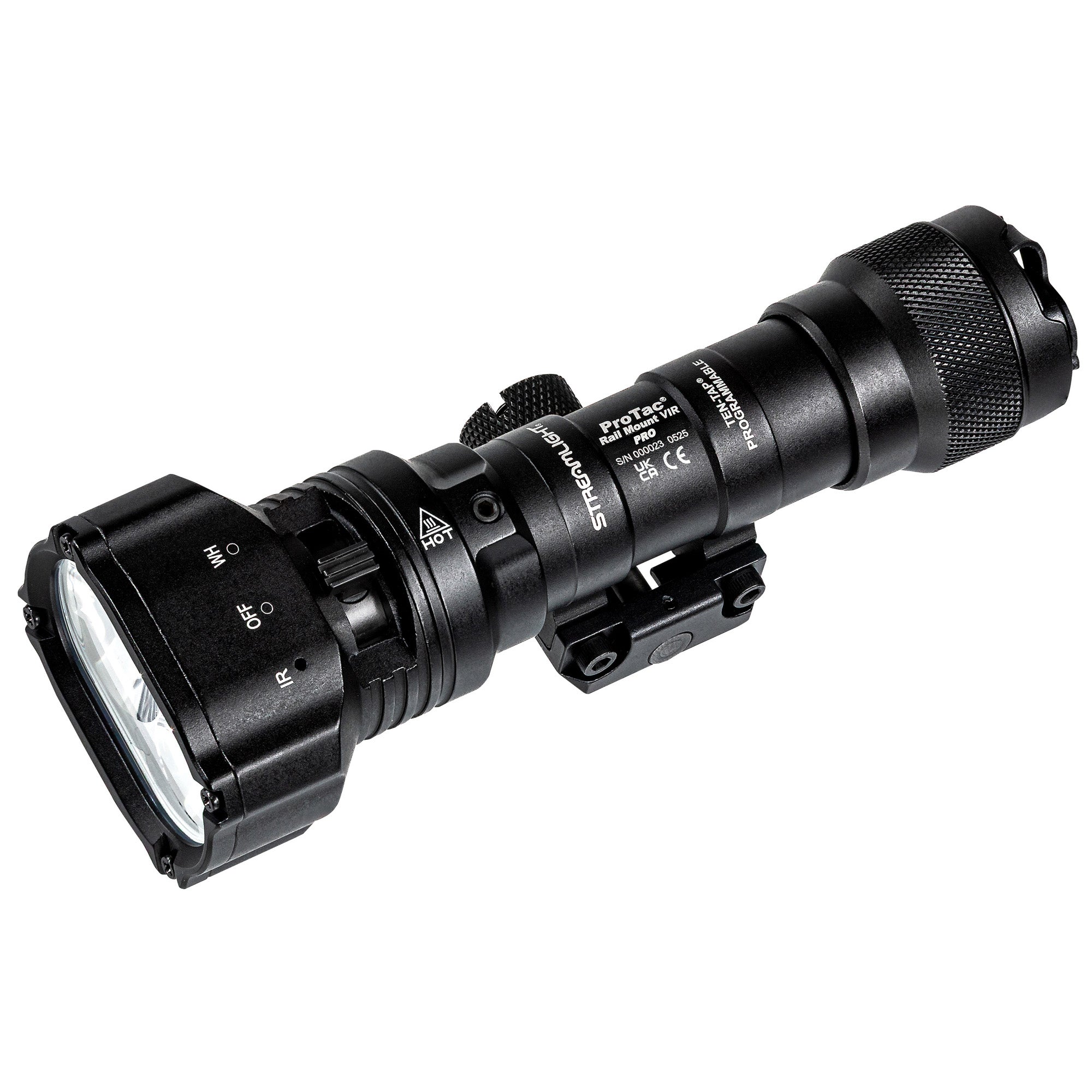 Streamlight, ProTac Rail Mount VIR PRO, Rail Mount VIR White & IR Long Gun Light/Illuminator, Fits 1913 Picatinny Rail, Anodized Finish, Black, 1,100 Lumens and 40,000 Candela, 2,300 mW IR