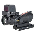 Trijicon, ACOG/RCR, 4X32mm Dual Illuminated Red Chevron .223 Reticle, Thumbscrew Mount, LED 3.25 MOA Red Dot RCR, Matte Finish, Black
