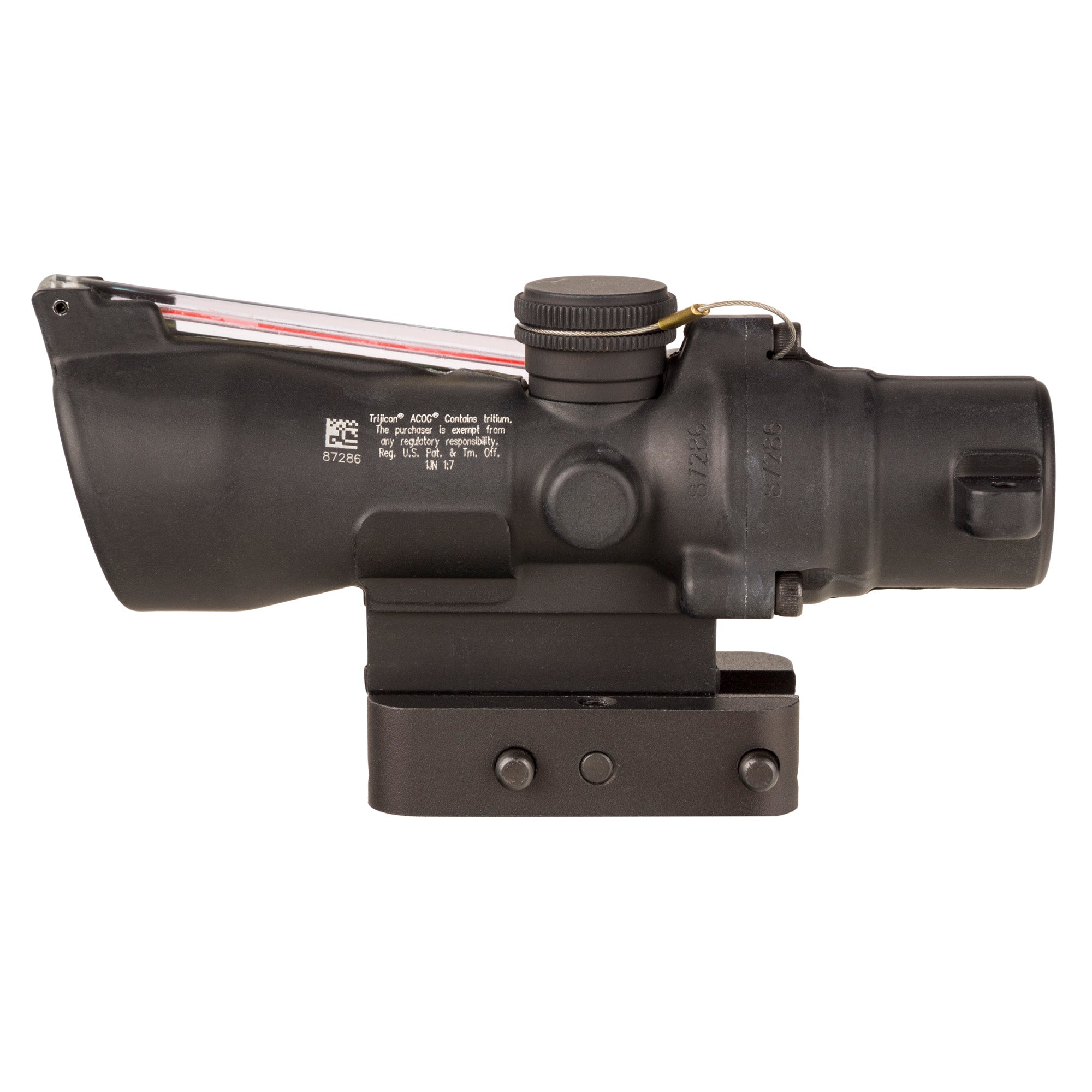 Trijicon, ACOG, 3X24mm, Dual Illuminated Red Horseshoe/Dot 223/55 Grain, Includes Q-LOC Mount, Matte Finish, Black