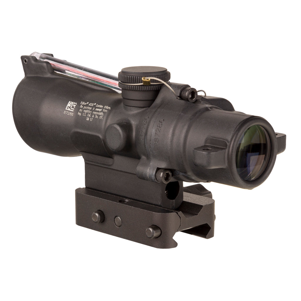 Trijicon, ACOG, 3X24mm, Dual Illuminated Red Horseshoe/Dot 223/55 Grain, Includes Q-LOC Mount, Matte Finish, Black