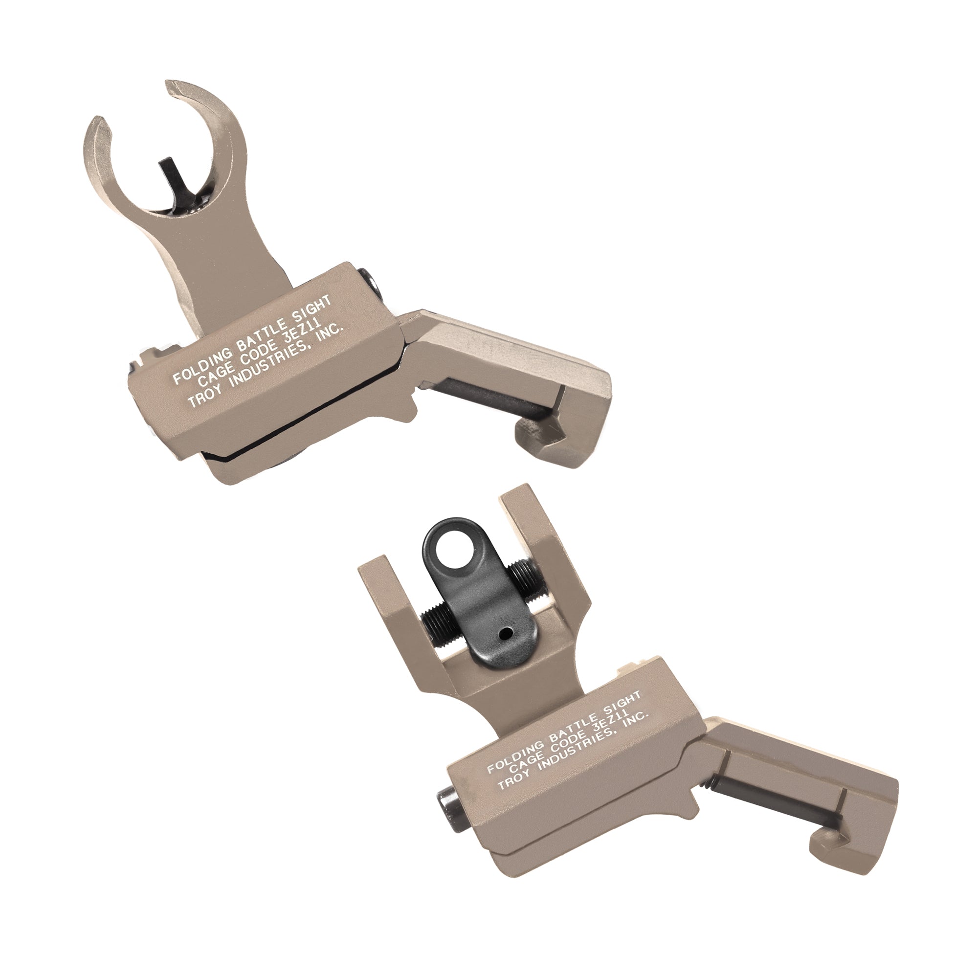 TROY Industries, 45 Degree Battle Sight, Fits Picatinny, Flat Dark Earth, HK Front Sight and Round Rear